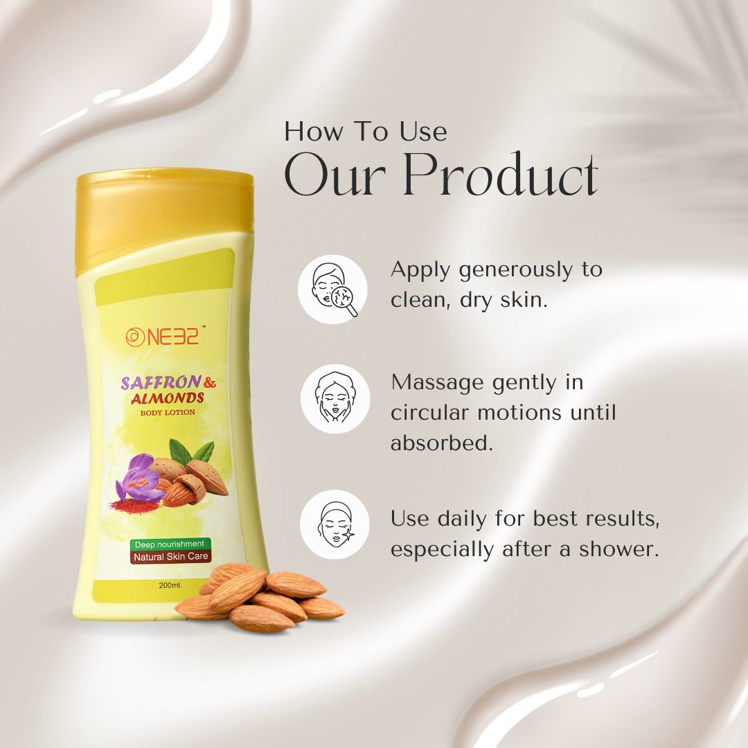NE32 Saffron Almond Body lotion-Skin Care-NE32-Kiyo Beauty India