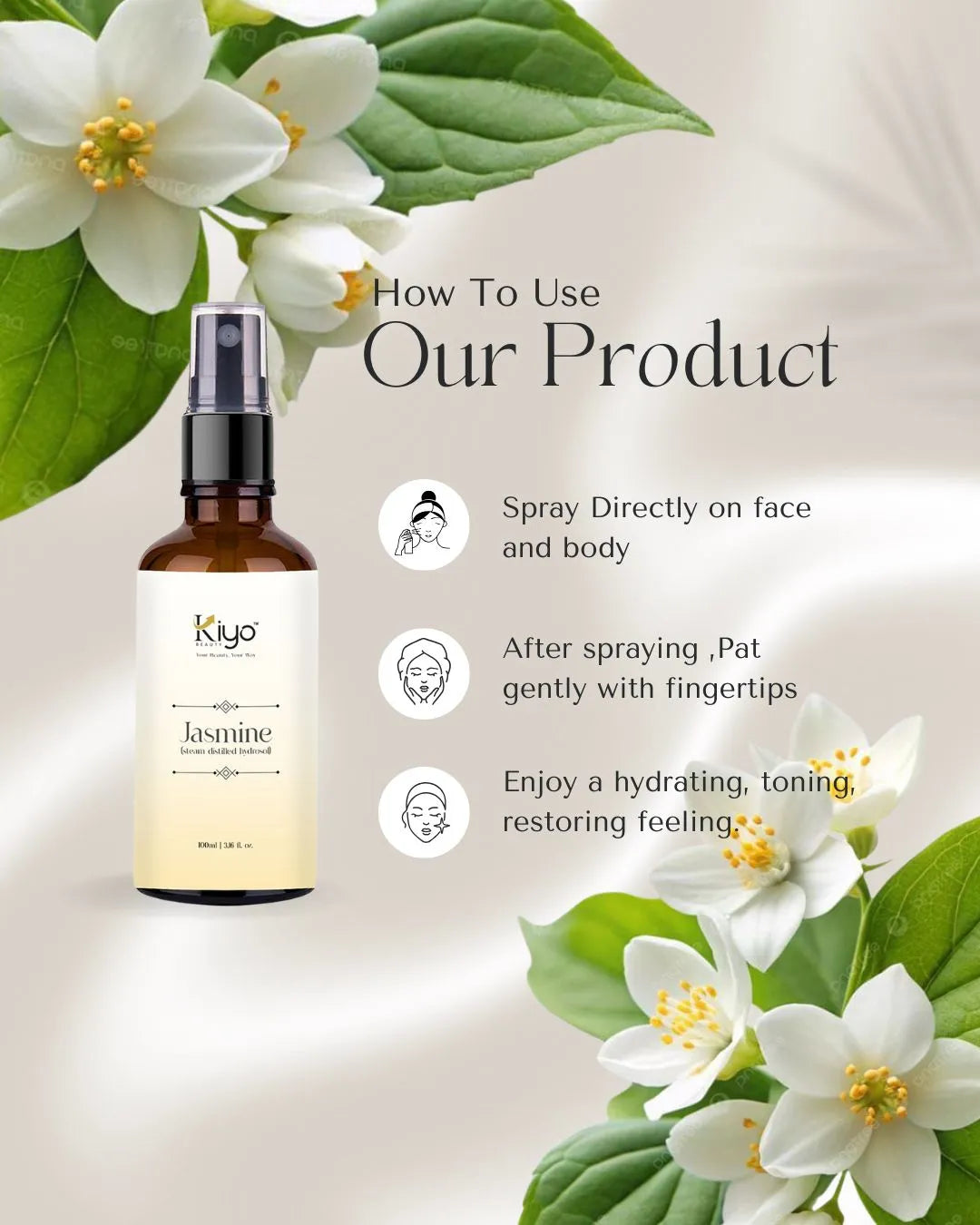 Kiyo BEAUTY Jasmine Hydrosol-Hydrosol-Kiyo Beauty India-Kiyo Beauty India
