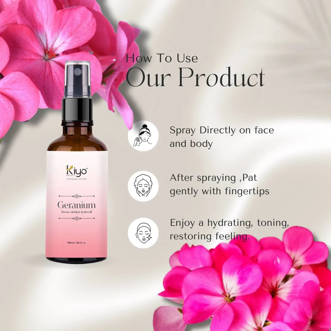Kiyo BEAUTY Geranium Hydrosol-Hydrosol-Kiyo Beauty India-Kiyo Beauty India