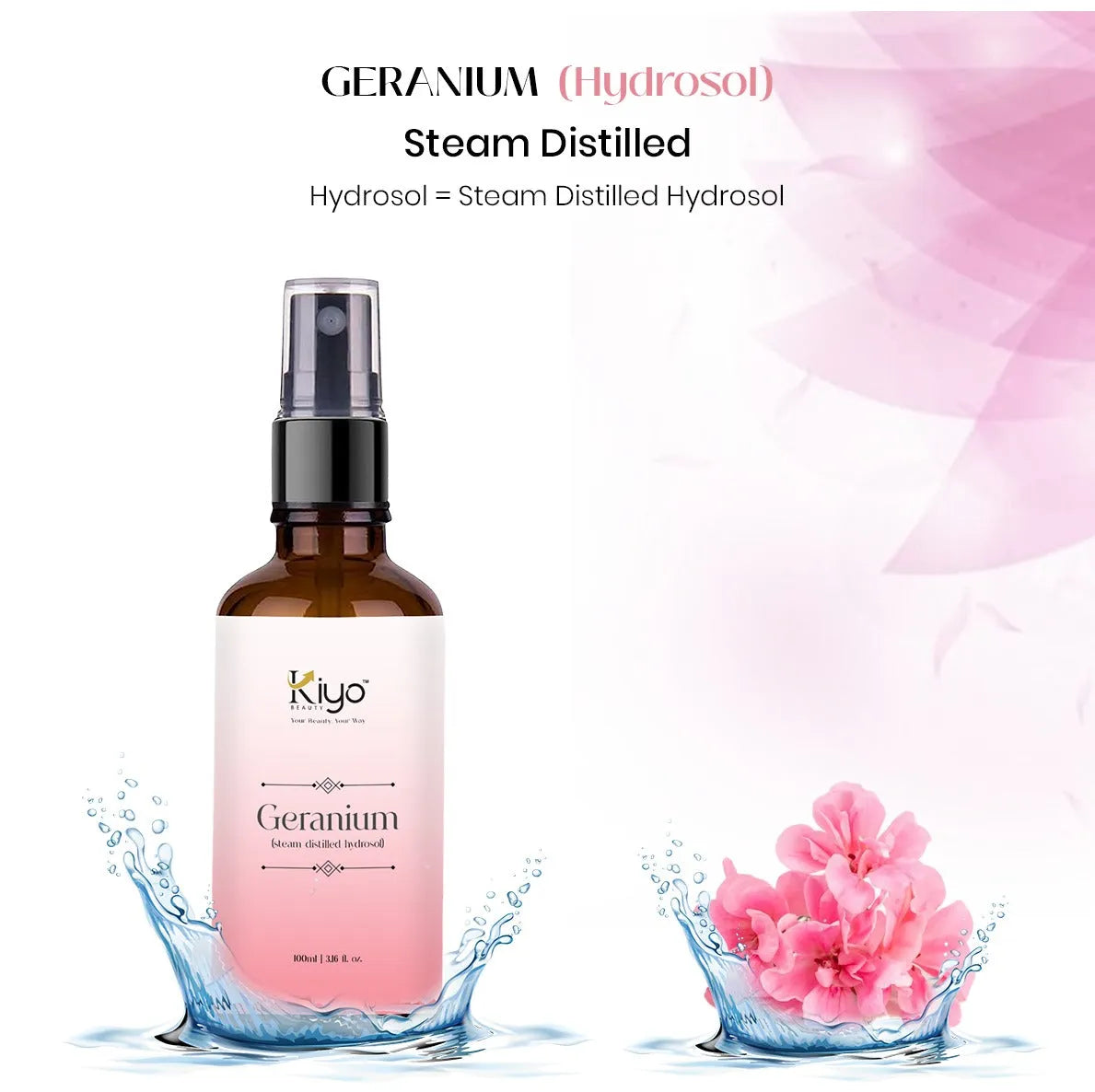 Kiyo BEAUTY Geranium Hydrosol-Hydrosol-Kiyo Beauty India-Kiyo Beauty India