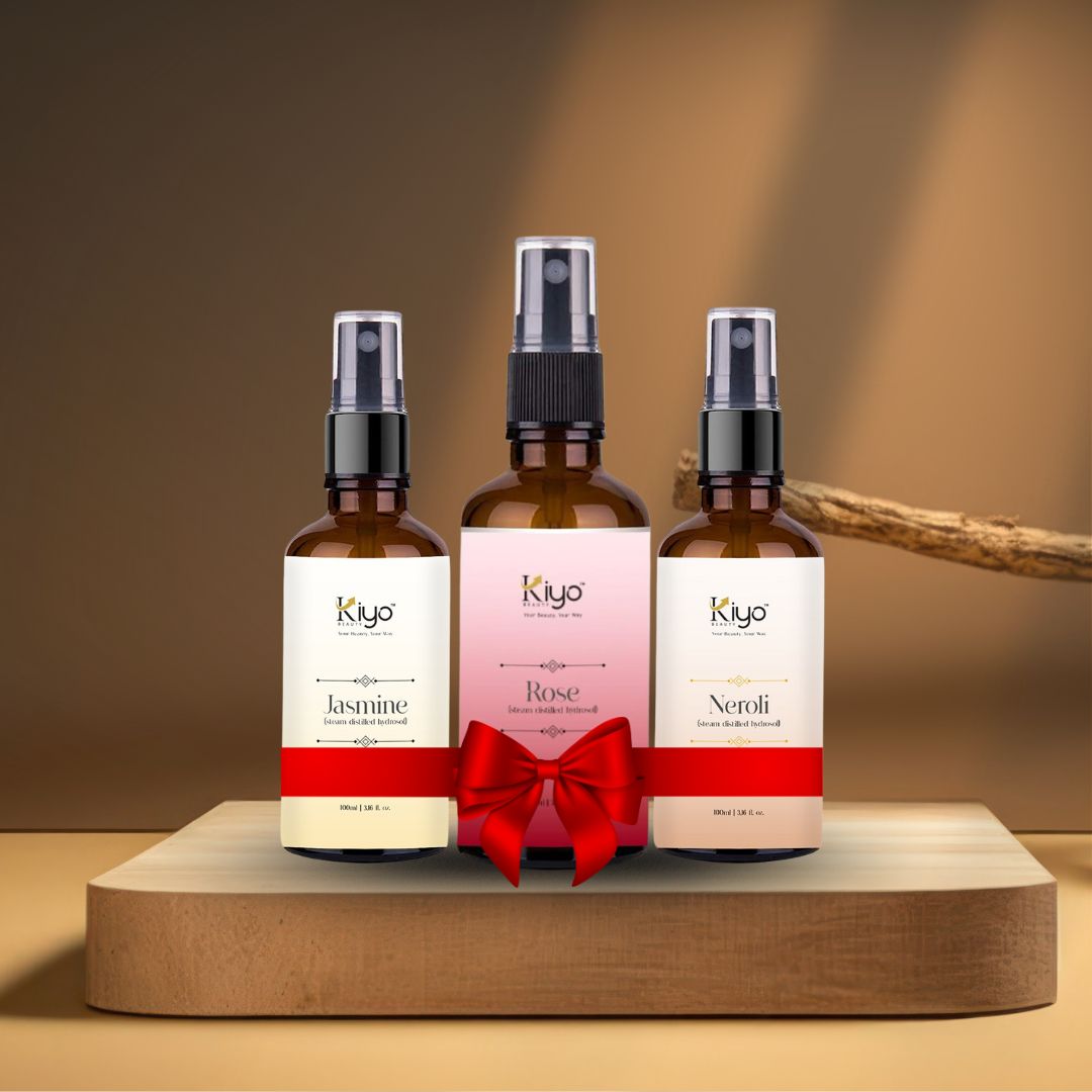 Jasmine + Rose + Neroli - Kiyo Beauty Hydrosol Trio-Hydrosol-Kiyo Beauty India-Kiyo Beauty India